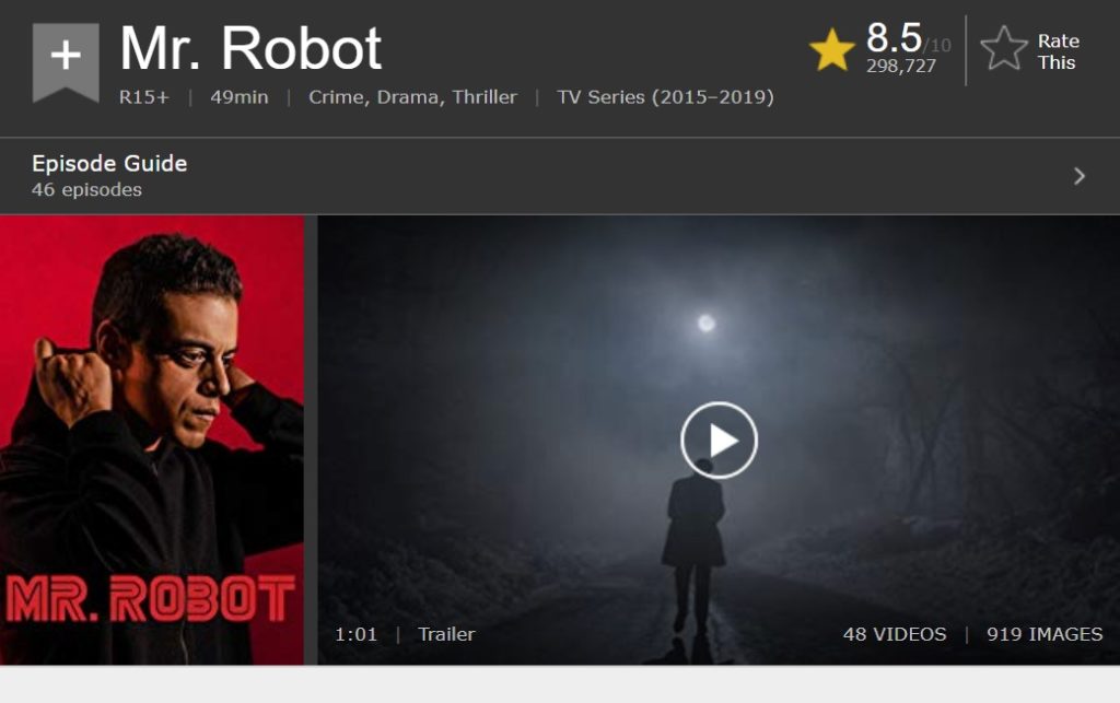 Mr. Robot [Recommended] 10 episodes among all 13 episodes in season 4 have  over 9.0 points in the IMDb evaluation score.